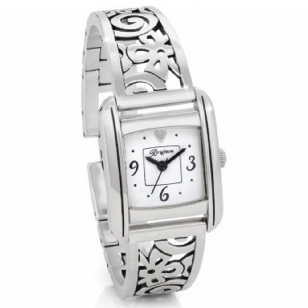 Brighton Amalfi Women Silver Floral Bracelet Quartz 24mm Watch straps 2.5 each